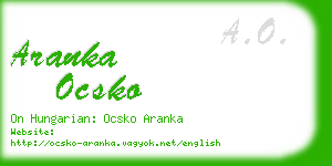 aranka ocsko business card